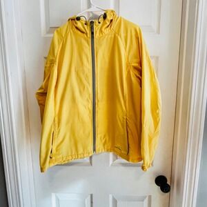 Eddie Bauer Yellow Sport Hooded Lightweight Zip Up Rain Jacket XL GorpCore